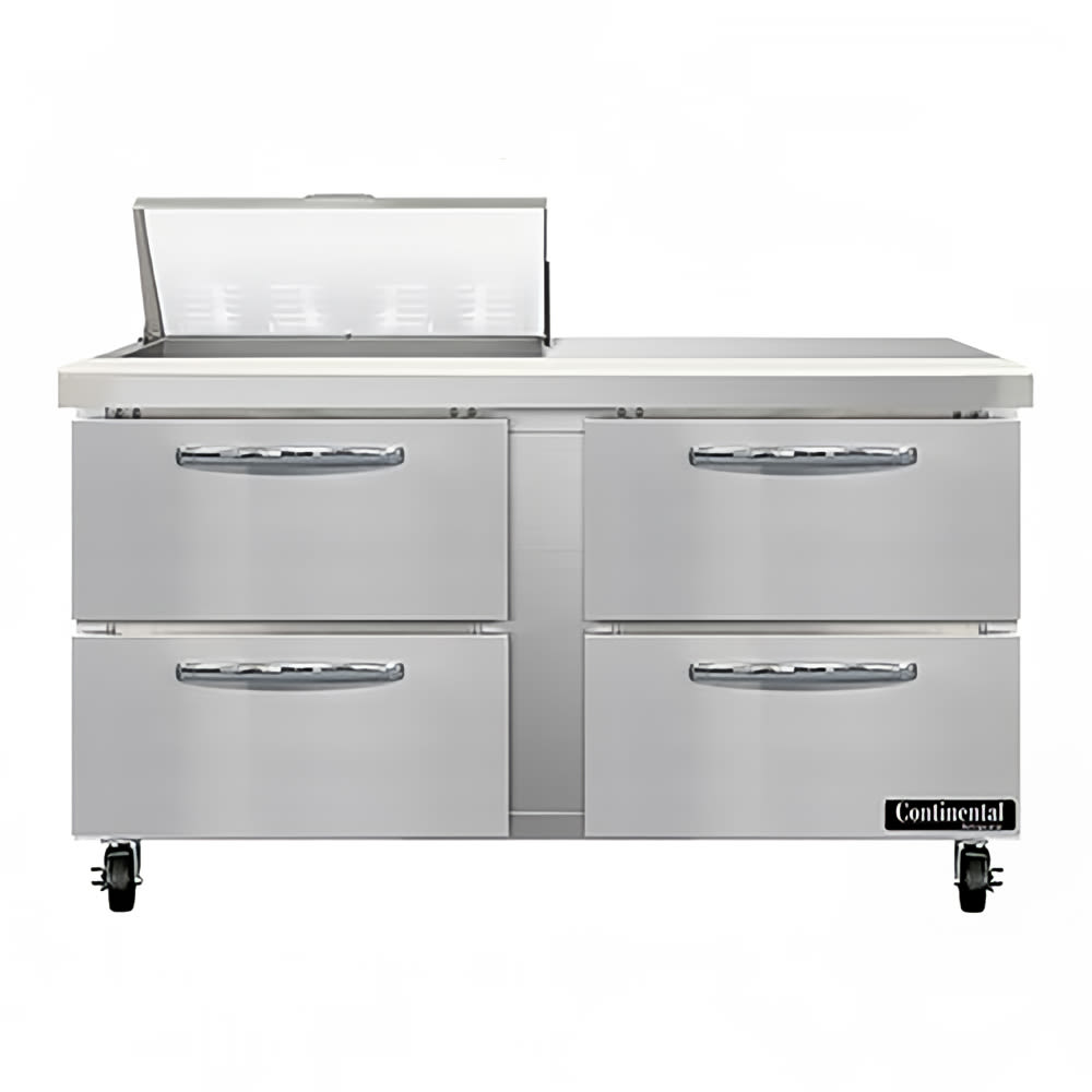 Continental SW60N8-D 60" Sandwich/Salad Prep Table w/ Refrigerated Base, 115v