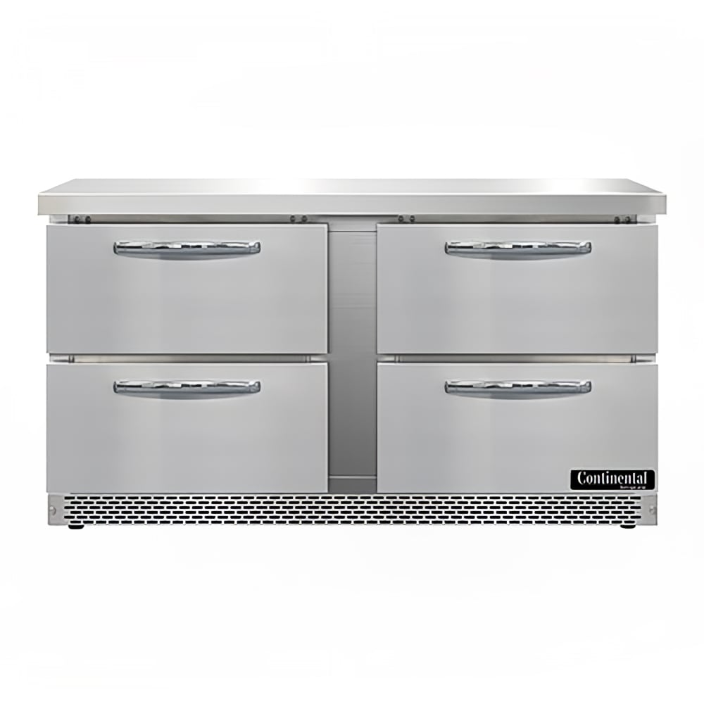 Continental SW60N-FB-D 60" Worktop Refrigerator w/ (2) Sections, 115v