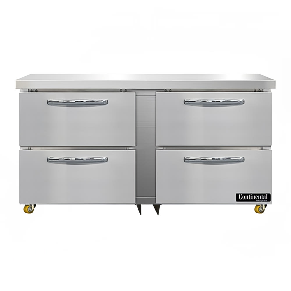 Continental SW60N-U-D 60" W Undercounter Refrigerator w/ (2) Sections & (4) Drawers, 115v