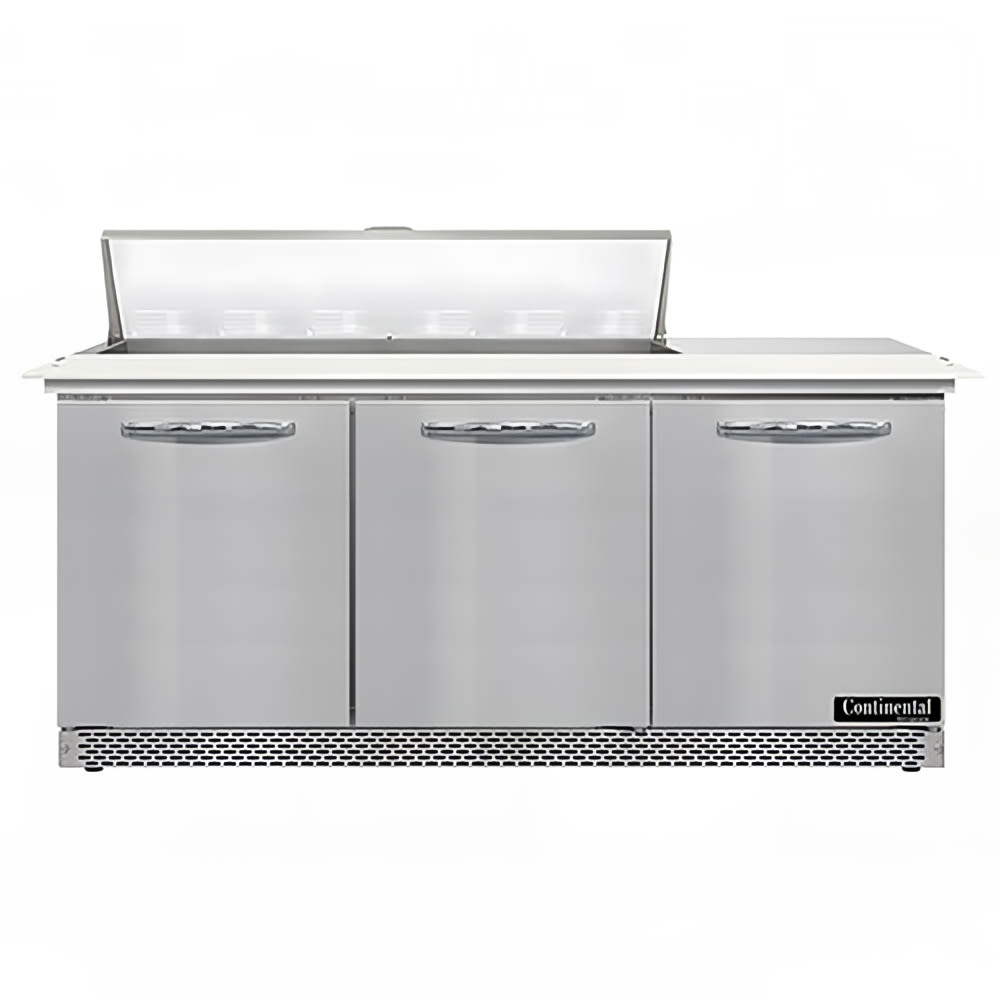 Continental SW72N12C-FB 72" Sandwich/Salad Prep Table w/ Refrigerated Base, 115v