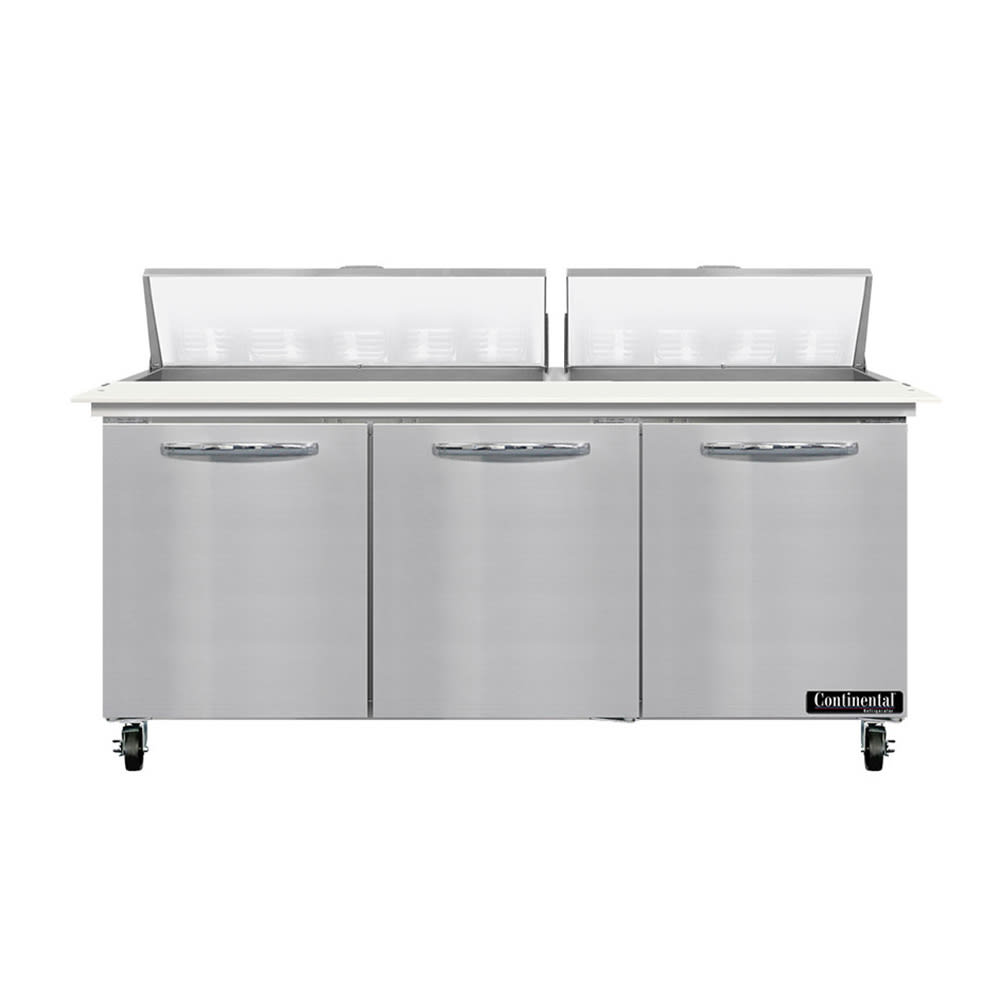Continental SW72N18C 72" Sandwich/Salad Prep Table w/ Refrigerated Base, 115v