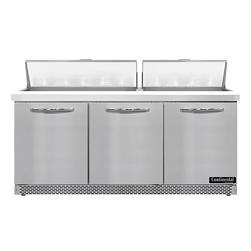 Continental SW72N18-FB 72" Sandwich/Salad Prep Table w/ Refrigerated Base, 115v