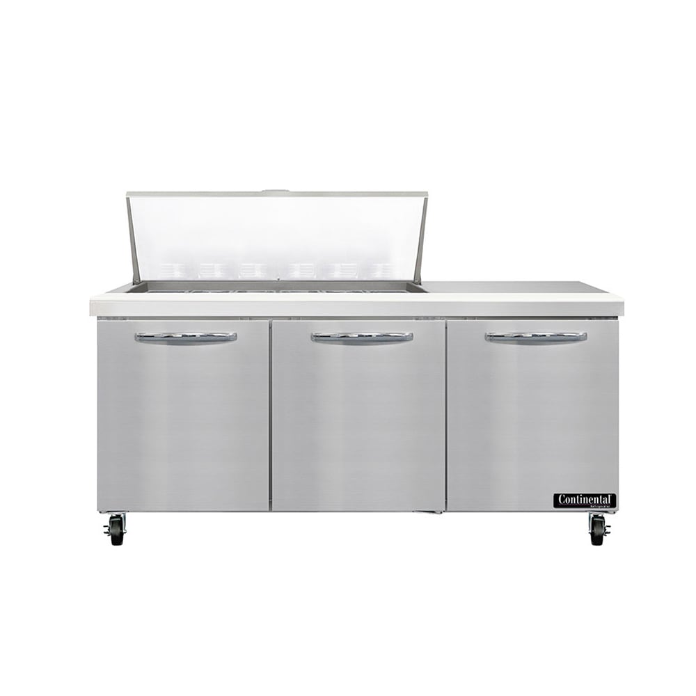 Continental SW72N18M 72" Sandwich/Salad Prep Table w/ Refrigerated Base, 115v