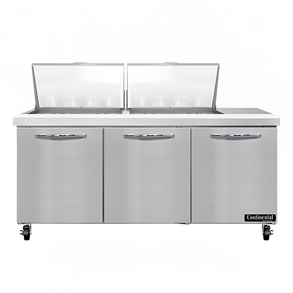 Continental SW72N24M 72" Sandwich/Salad Prep Table w/ Refrigerated Base, 115v
