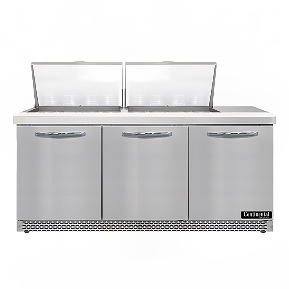Continental SW72N24M-FB 72" Sandwich/Salad Prep Table w/ Refrigerated Base, 115v