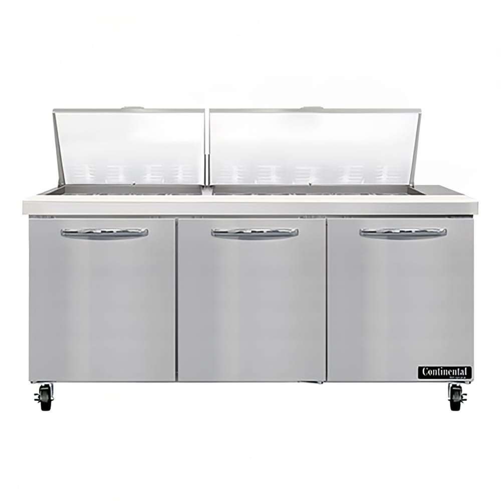 Continental SW72N27M 72" Sandwich/Salad Prep Table w/ Refrigerated Base, 115v