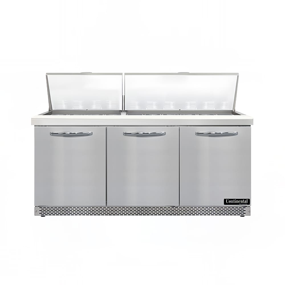 Continental SW72N30M-FB 72" Sandwich/Salad Prep Table w/ Refrigerated Base, 115v