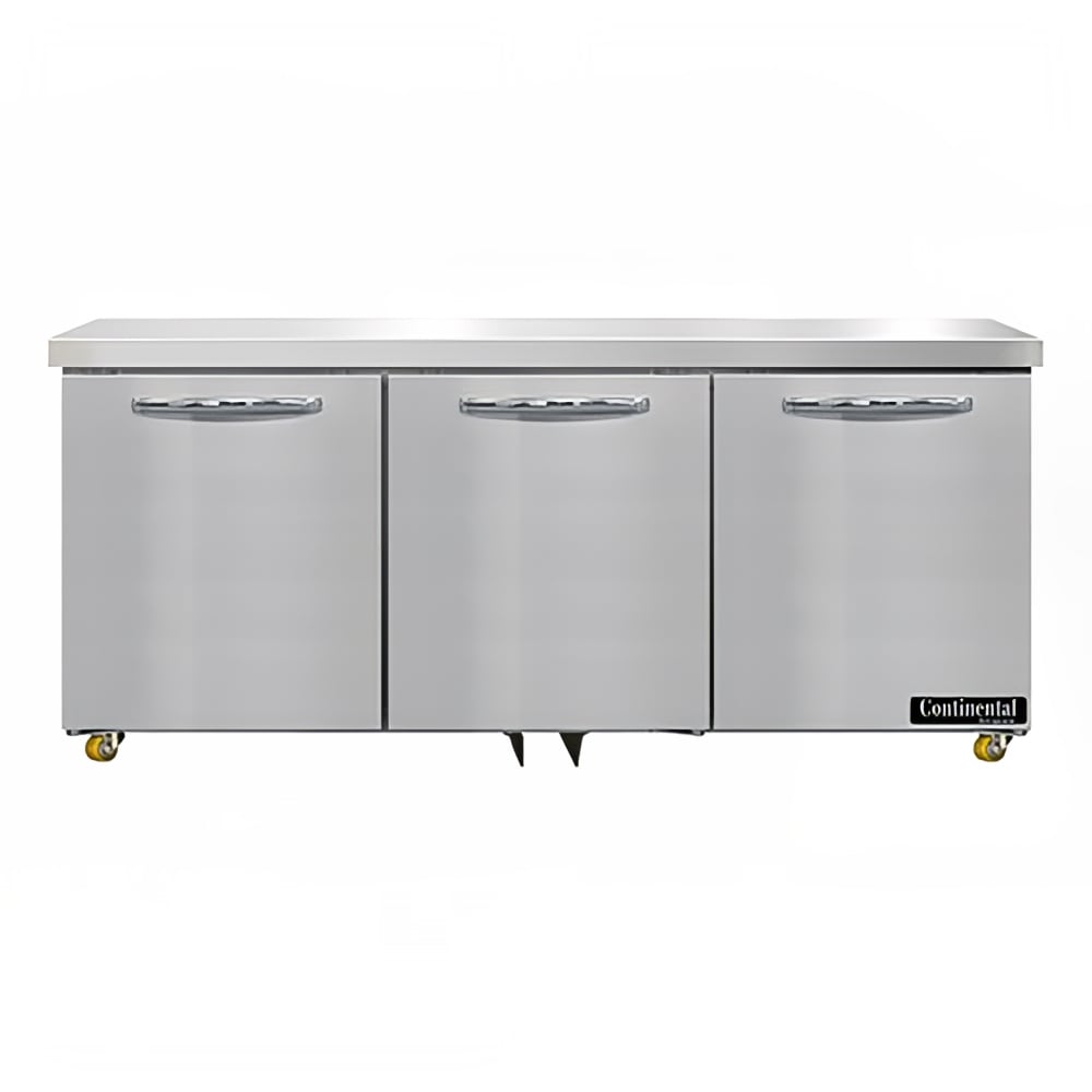 Continental SW72N-U 72" W Undercounter Refrigerator w/ (3) Sections & (3) Doors, 115v