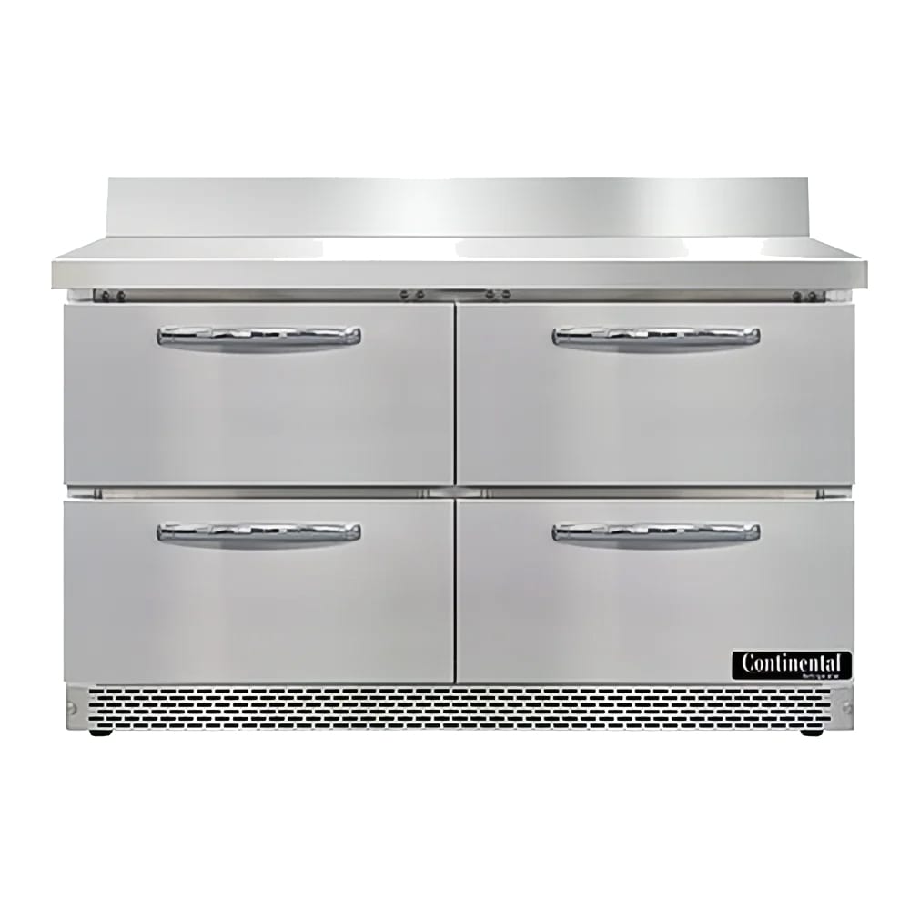 Continental SWF48NBS-FB-D 48" W Worktop Freezer w/ (2) Sections & (4) Drawers, 115v