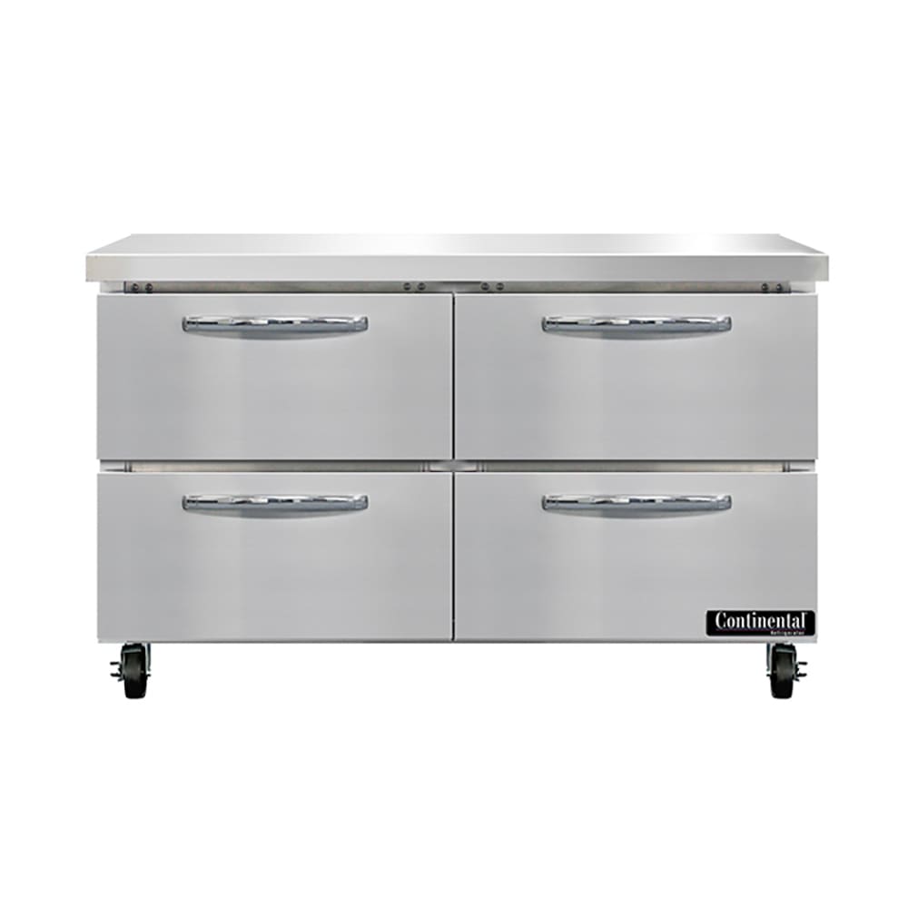Continental SWF48N-D 48" W Worktop Freezer w/ (2) Sections & (4) Drawers, 115v