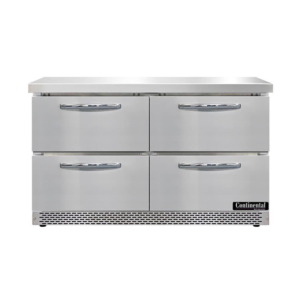 Continental SWF48N-FB-D 48" W Worktop Freezer w/ (2) Sections & (4) Drawers, 115v