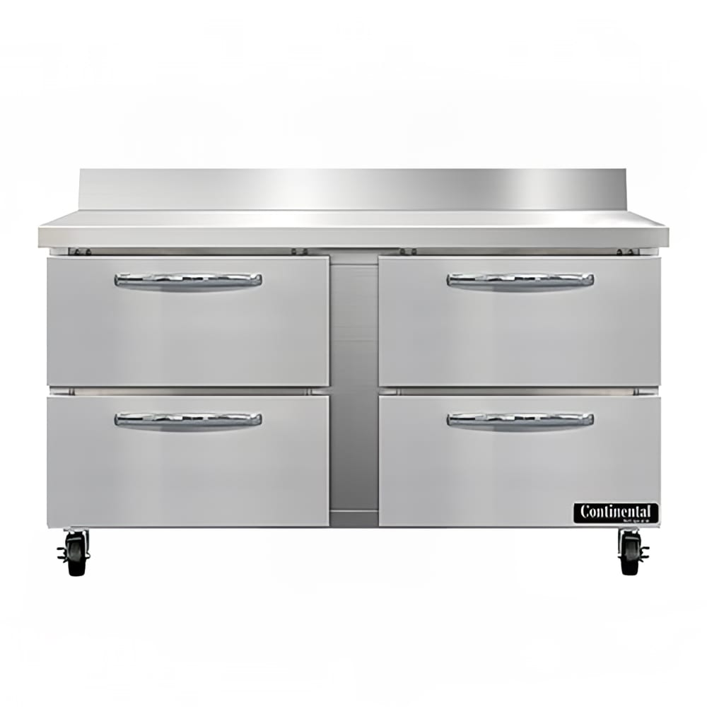 Continental SWF60NBS-D 60" W Worktop Freezer w/ (2) Sections & (4) Drawers, 115v