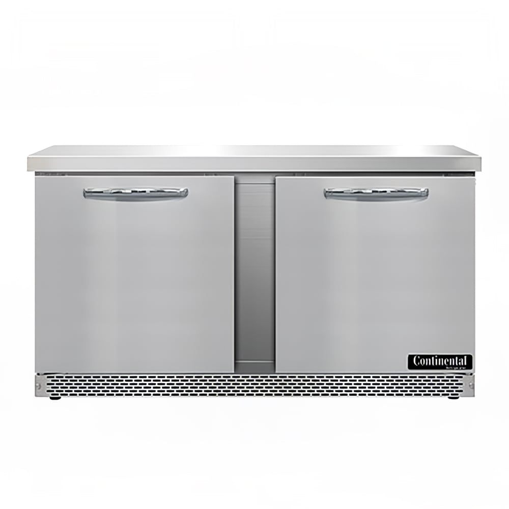 Continental SWF60N-FB 60" W Worktop Freezer w/ (2) Sections & (2) Doors, 115v