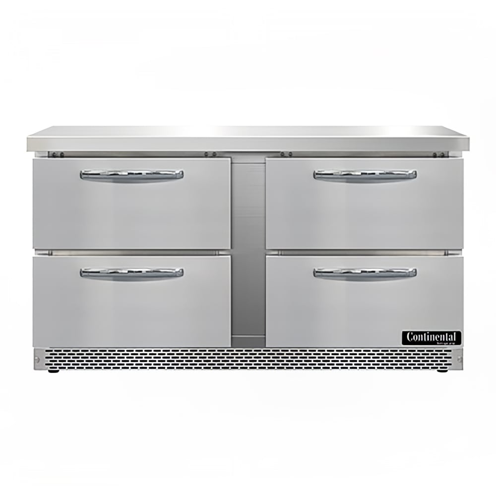 Continental SWF60N-FB-D 60" W Worktop Freezer w/ (2) Sections & (4) Drawers, 115v