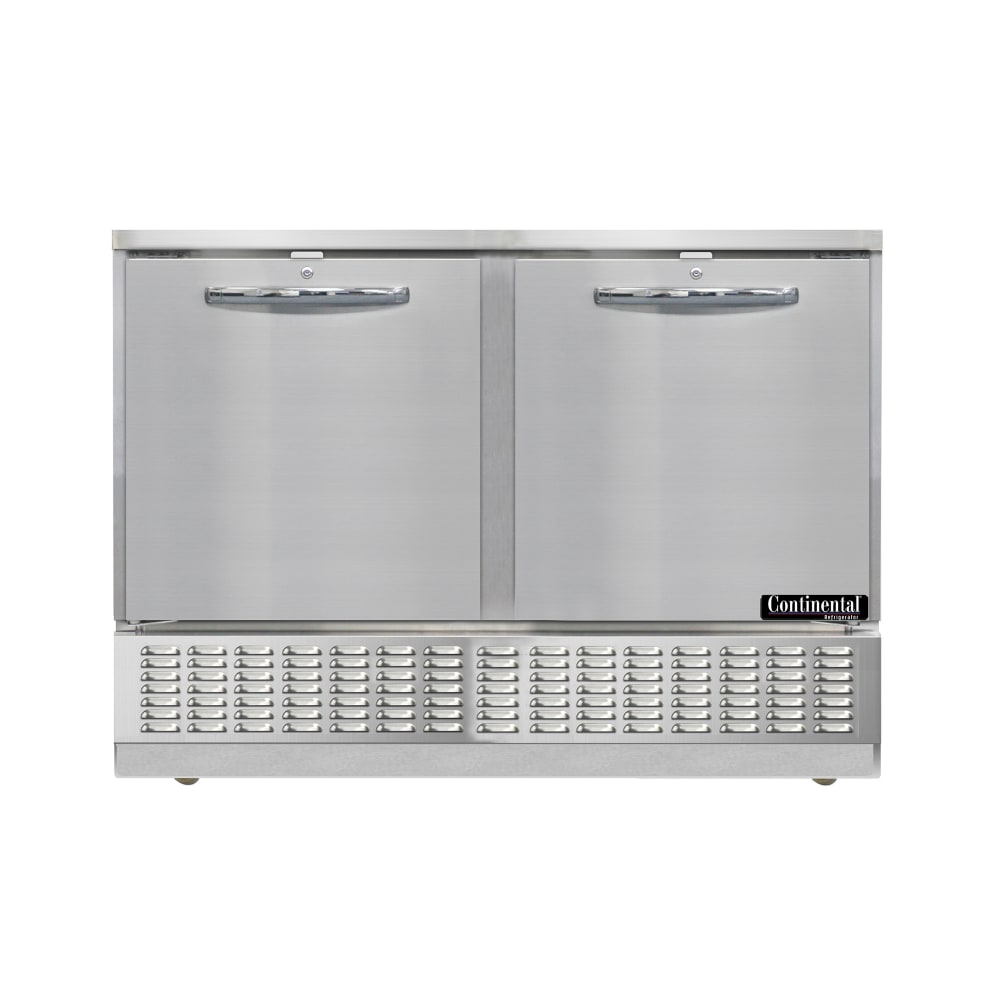 Continental UC48SN 48" Undercounter Refrigerator w/ (2) Sections & (2) Doors, 115v