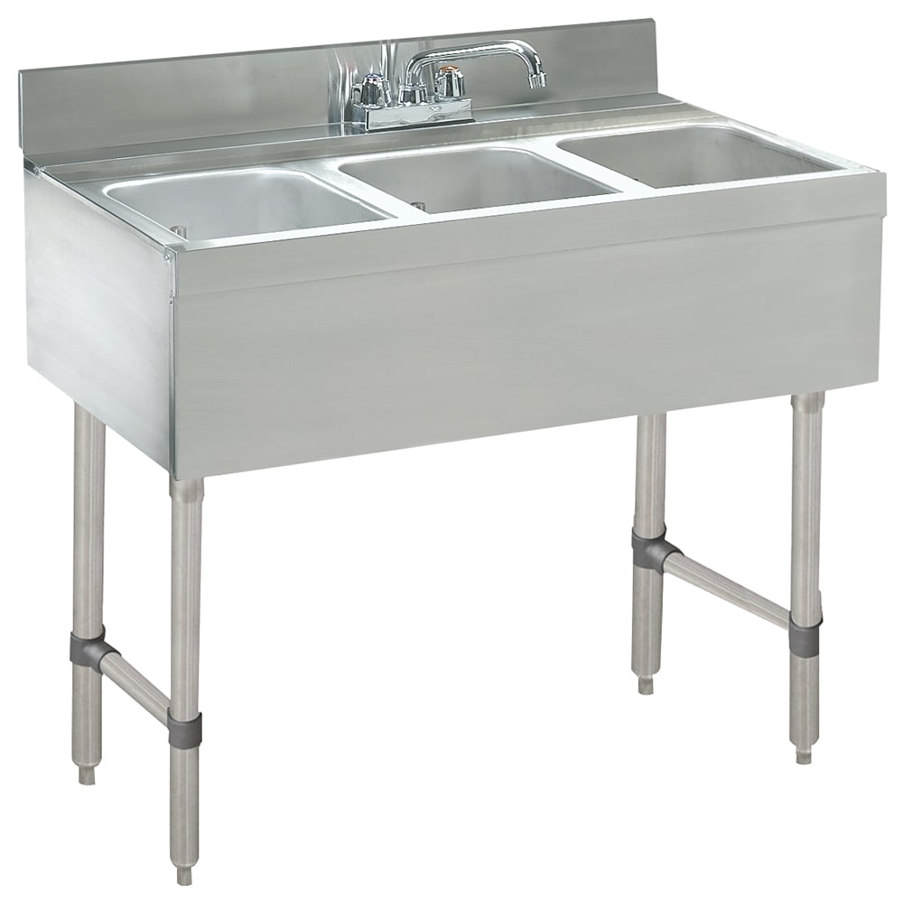 Advance Tabco CRB-33C 36" 3 Compartment Sink w/ 10"L x 14"W Bowl, 10" Deep