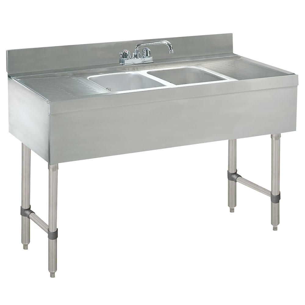 Advance Tabco CRB-42C 48" 2 Compartment Sink w/ 10"L x 14"W Bowl, 10" Deep