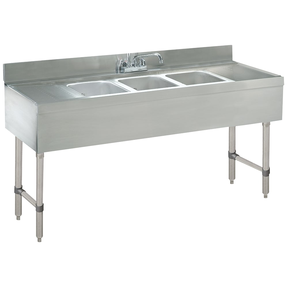 Advance Tabco CRB-63C 72" 3 Compartment Sink w/ 10"L x 14"W Bowl, 10" Deep