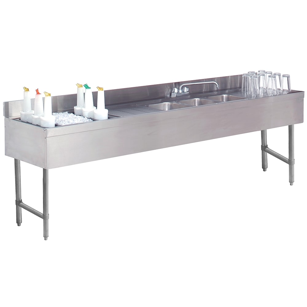 Advance Tabco CRC-83C-L 96" 2 Compartment Sink w/ 10"L x 14"W Bowl, 10" Deep