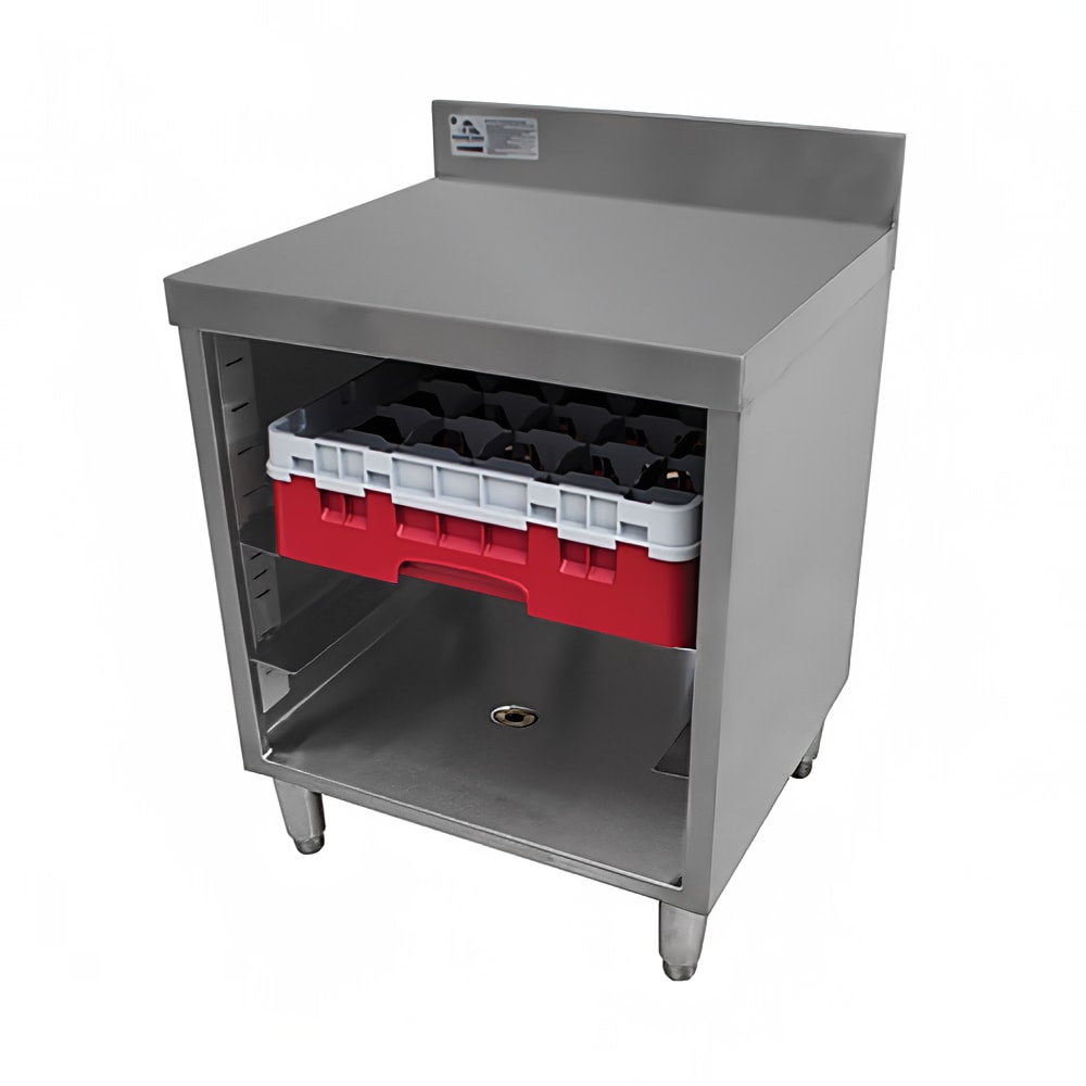 Advance Tabco CRCR24 24" Closed Glass Rack Cabinet w/ Flat Top & 3-Pair Rack Glides