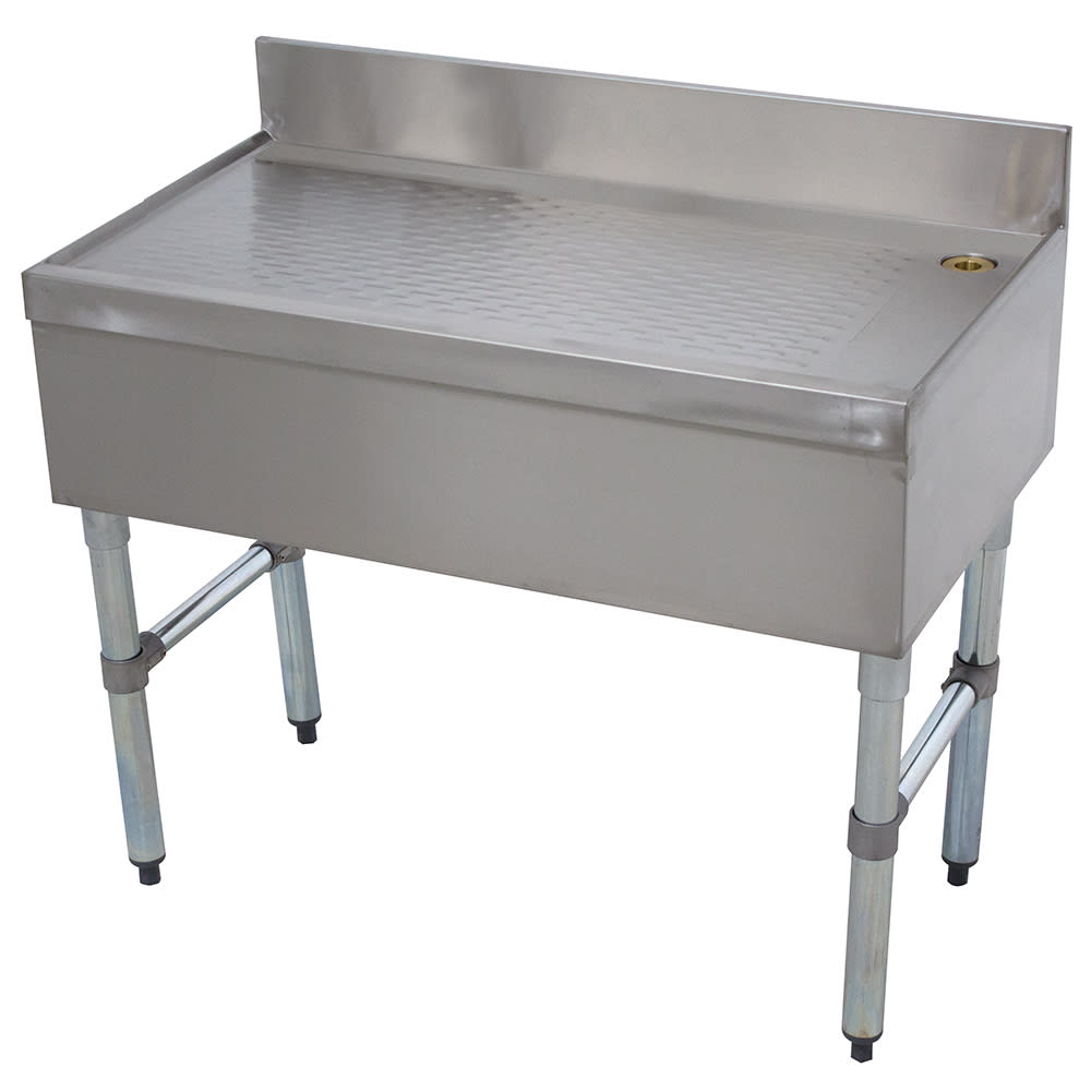 Advance Tabco CRD-18 18" Bar Type Modular Drainboard w/ 4" Splash, Stainless