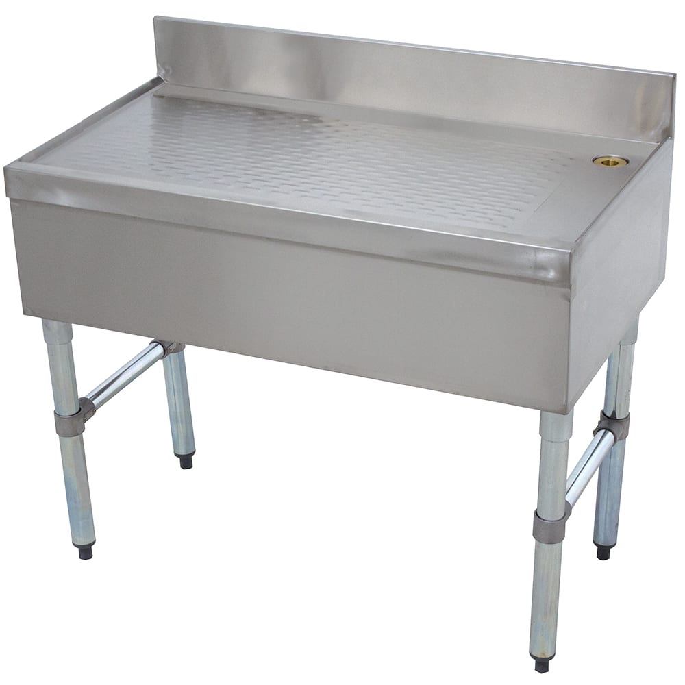 Advance Tabco CRD-2 24" Bar Type Modular Drainboard w/ 4" Splash, Stainless