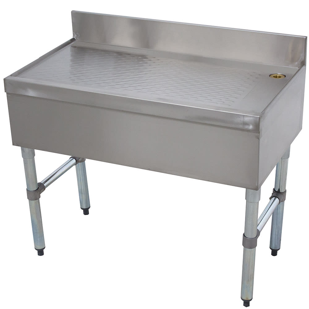 Advance Tabco CRD-3 36" Bar Type Modular Drainboard w/ 4" Splash, Stainless