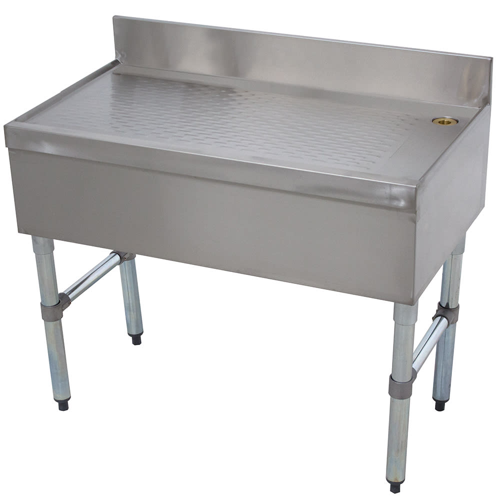 Advance Tabco CRD-4 48" Bar Type Modular Drainboard w/ 4" Splash, Stainless
