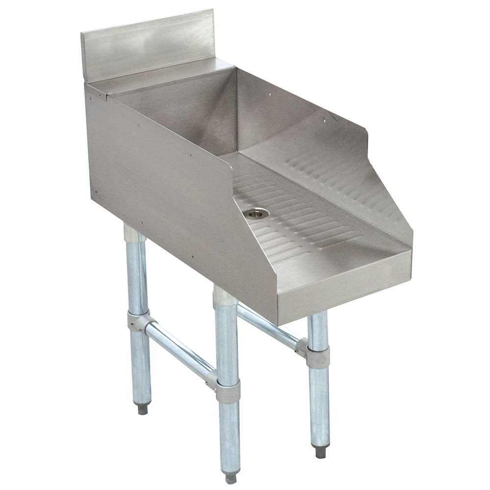 Advance Tabco CR-GS-12 12" Underbar Add-On w/ Recessed Glass Storage Unit, 21" Front To Back