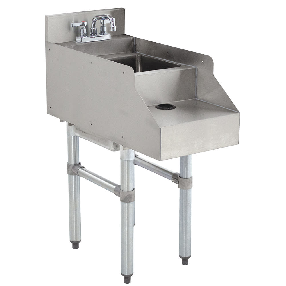 Advance Tabco CR-RS-12 12" Underbar Blender Recess Station w/ Dump Sink & Faucet