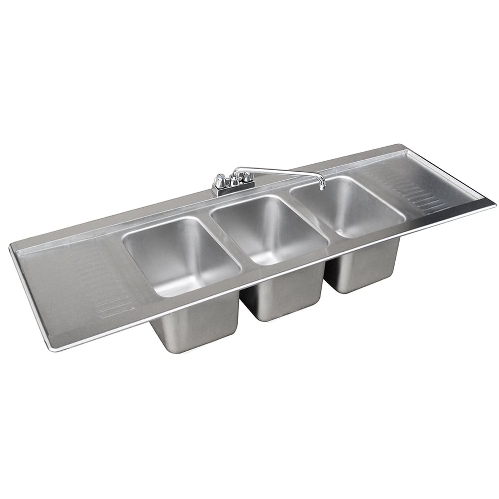 Advance Tabco DBS-53C 60" 3 Compartment Sink w/ 10"L x 14"W Bowl, 10" Deep