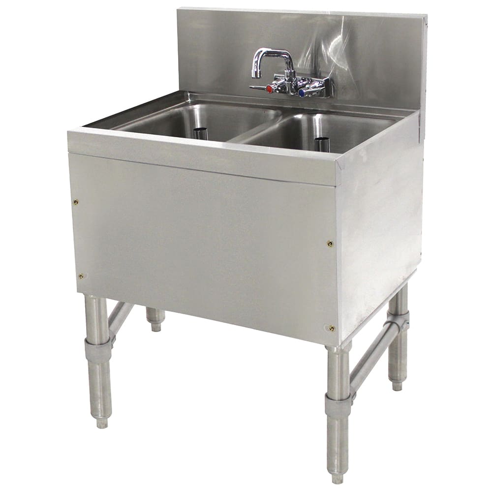 Advance Tabco PRB-19-22C 24" 2 Compartment Sink w/ 10"L x 14"W Bowl, 10" Deep