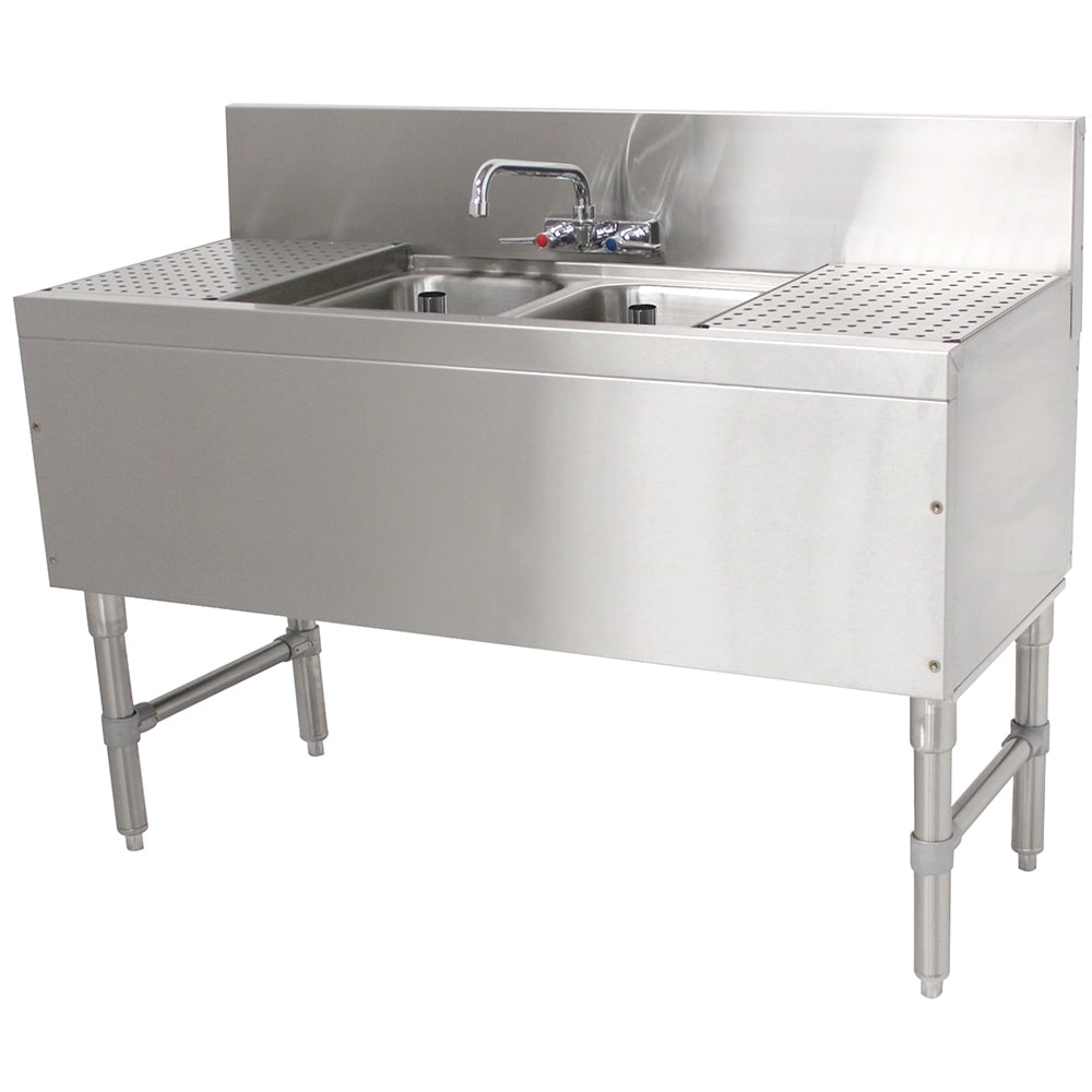 Advance Tabco PRB-19-42C 48" 2 Compartment Sink w/ 10"L x 14"W Bowl, 10" Deep