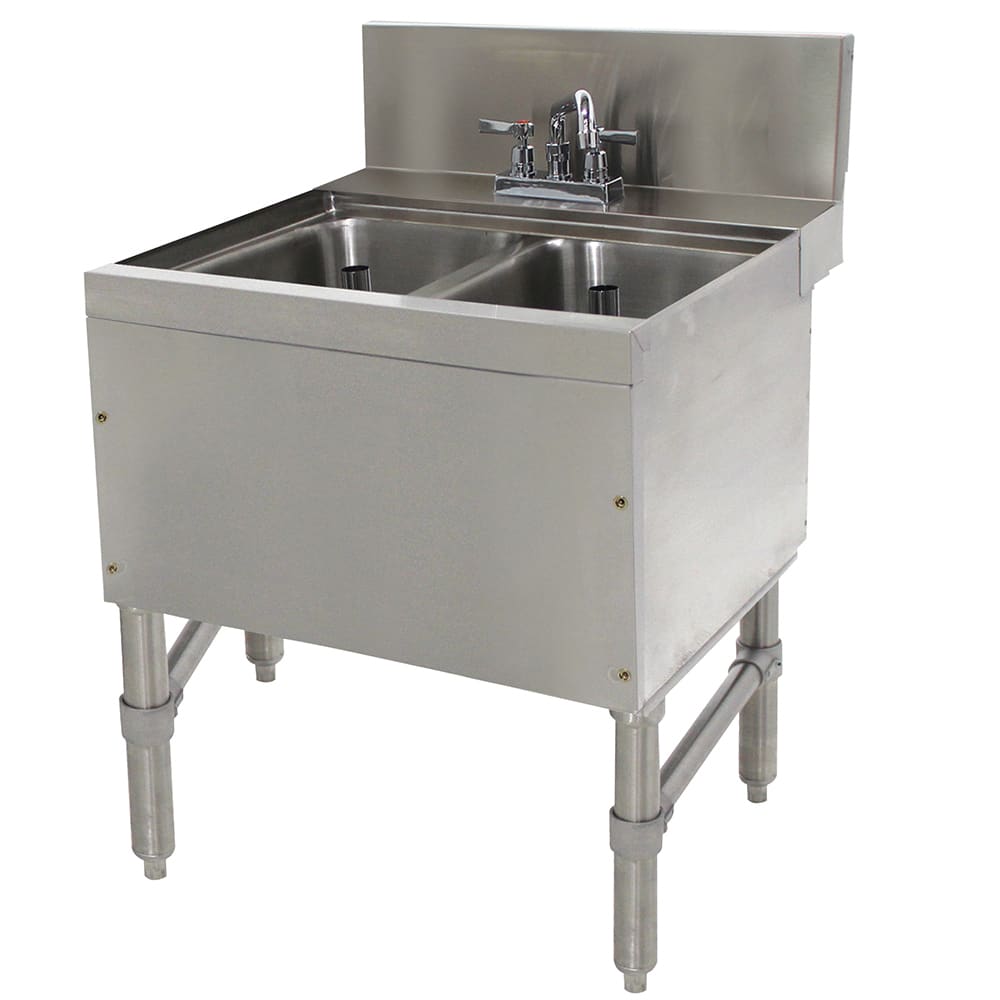 Advance Tabco PRB-24-22C 24" 2 Compartment Sink w/ 10"L x 14"W Bowl, 10" Deep