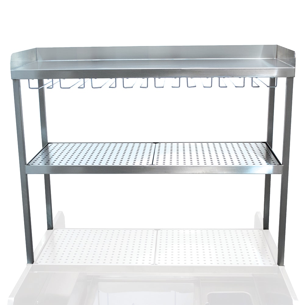 Advance Tabco PRDO-44-G 44" Prestige Double Table Mounted Overshelf w/ Stemware Glass Rack