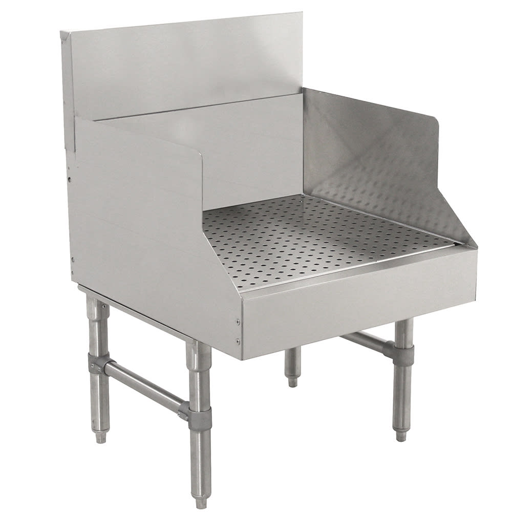 Advance Tabco PRGS-19-30 30" Recessed Glass Shelf, Pitch w/ Drain, 24" Front To Back