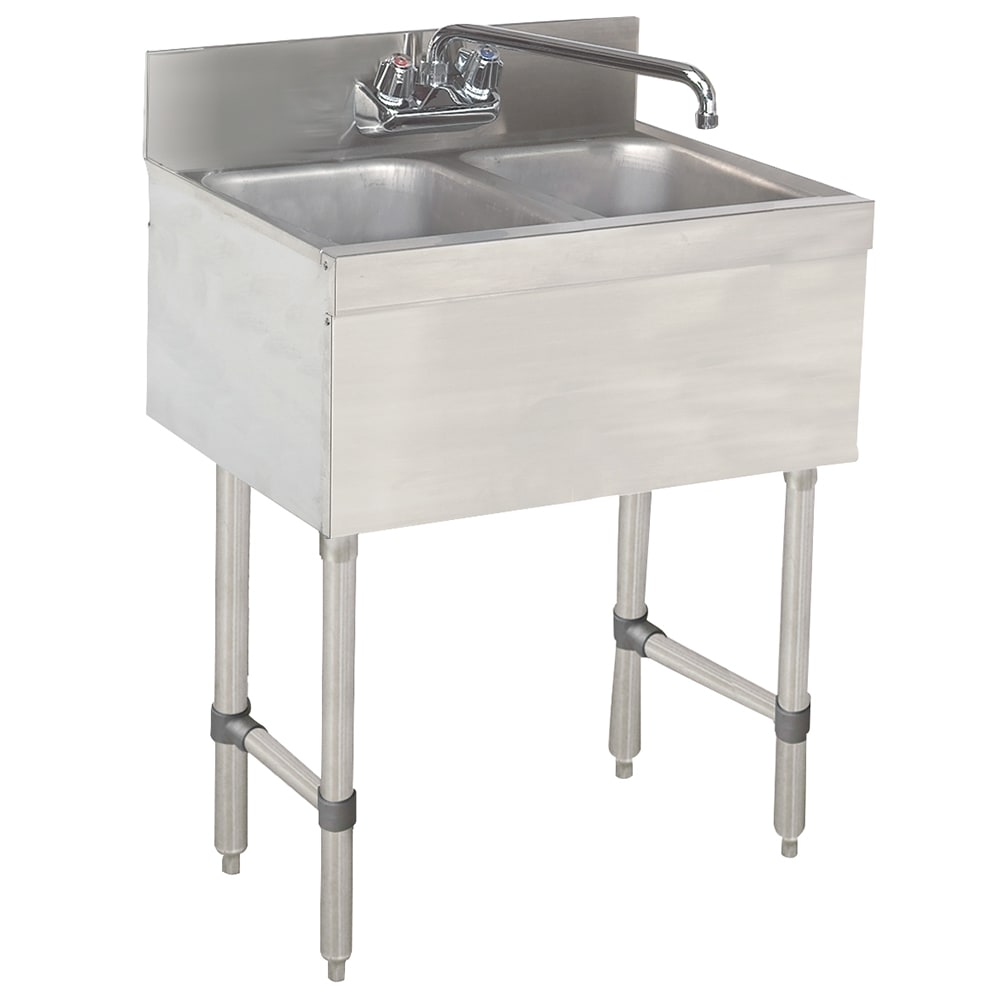 Advance Tabco SLB-22C 24" 2 Compartment Sink w/ 10"L x 14"W Bowl, 10" Deep