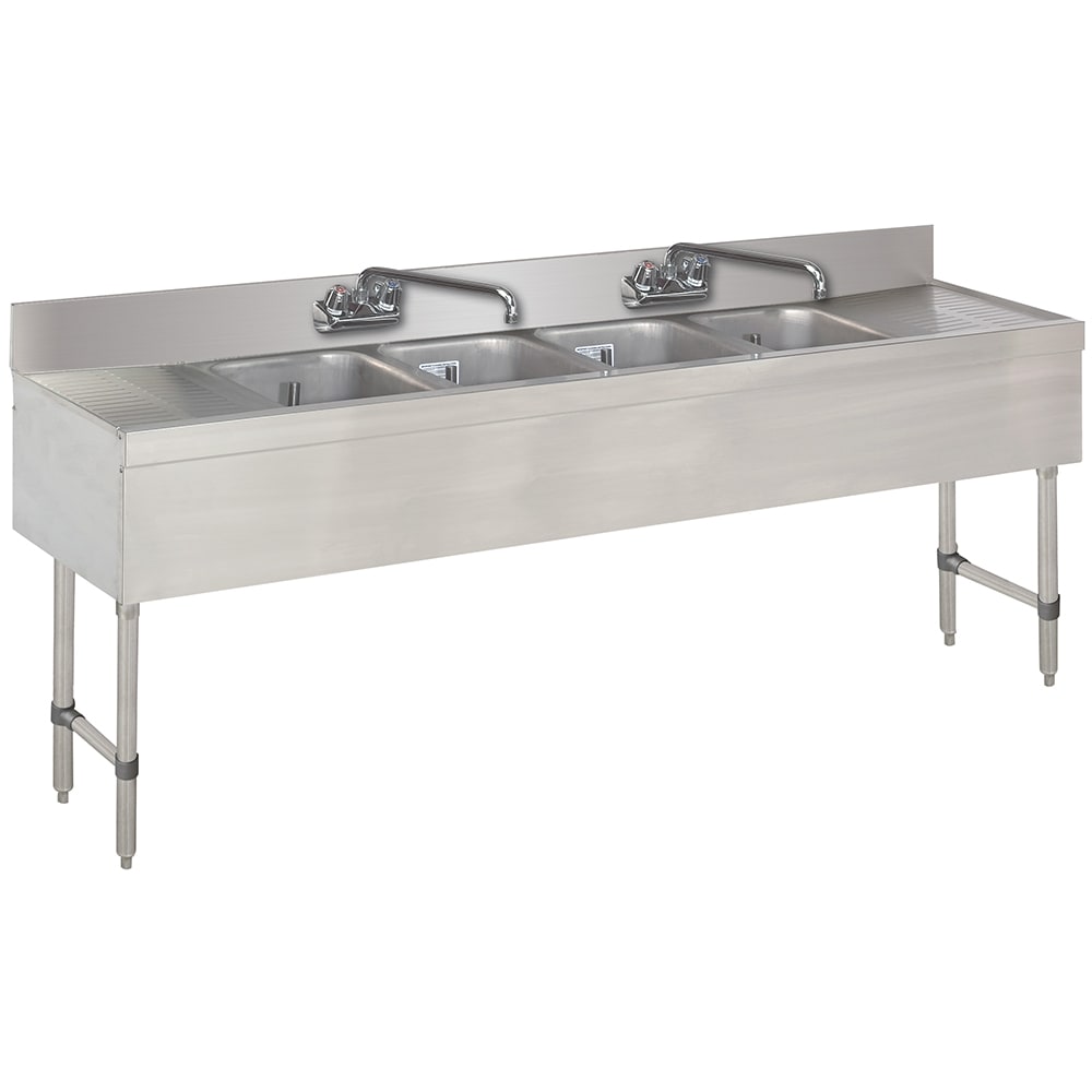 Advance Tabco SLB-74C 84" 4 Compartment Sink w/ 10"L x 14"W Bowl, 10" Deep