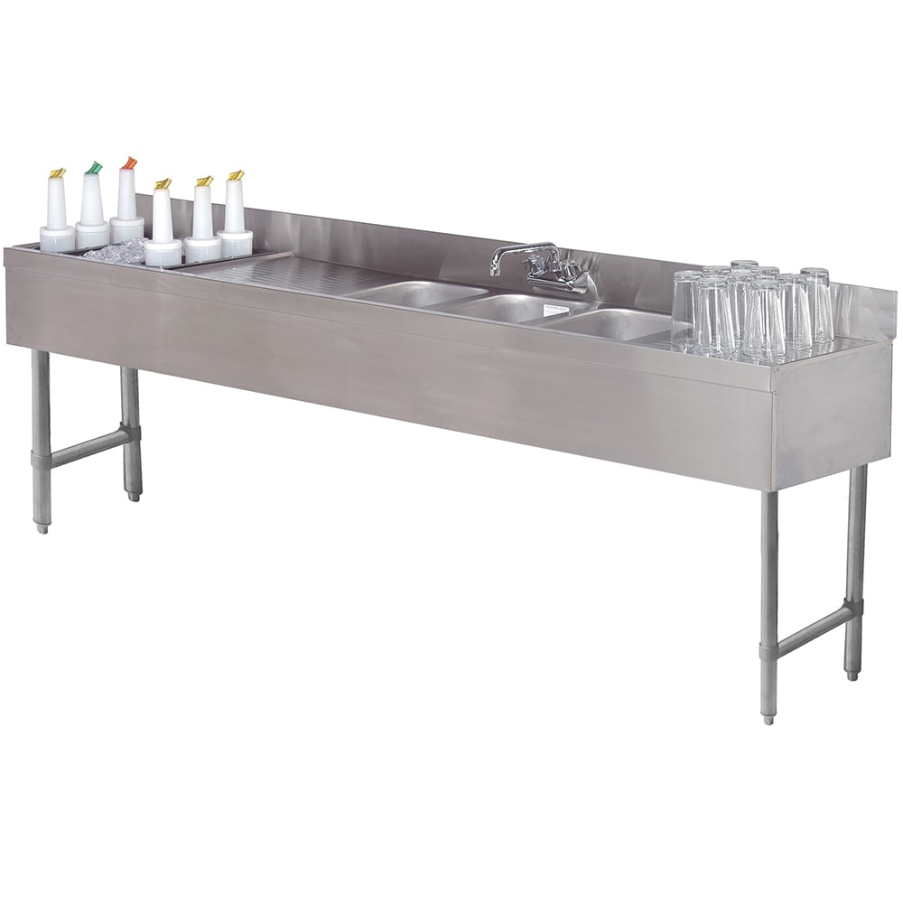 Advance Tabco SLC-84C-L 96" 4 Compartment Sink w/ 10"L x 14"W Bowl, 10" Deep