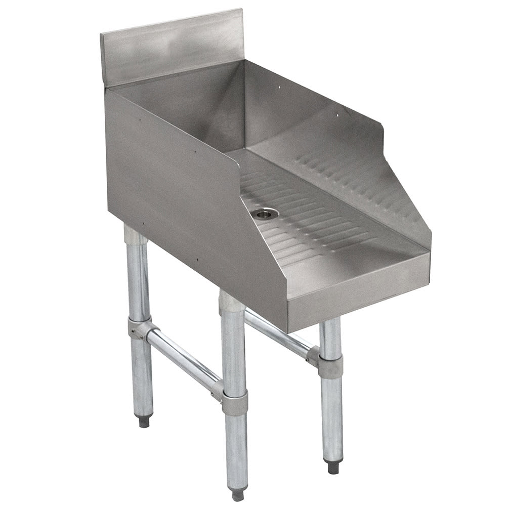 Advance Tabco SL-GS-15 15" Underbar Add-On w/ Recessed Glass Storage Unit, 23" Front To Back