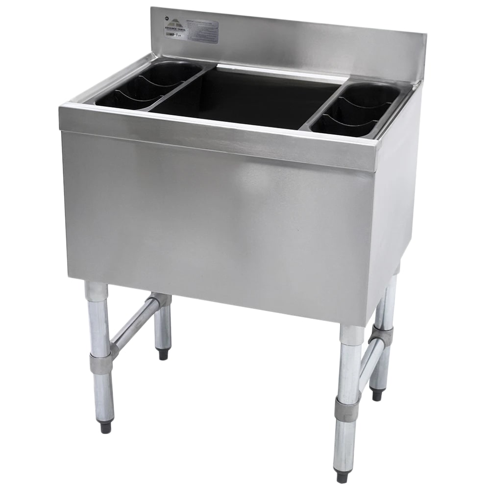 Advance Tabco SLI-12-24 24" Underbar Basics™ Cocktail Station w/ 77 lb Ice Bin, Stainless Steel