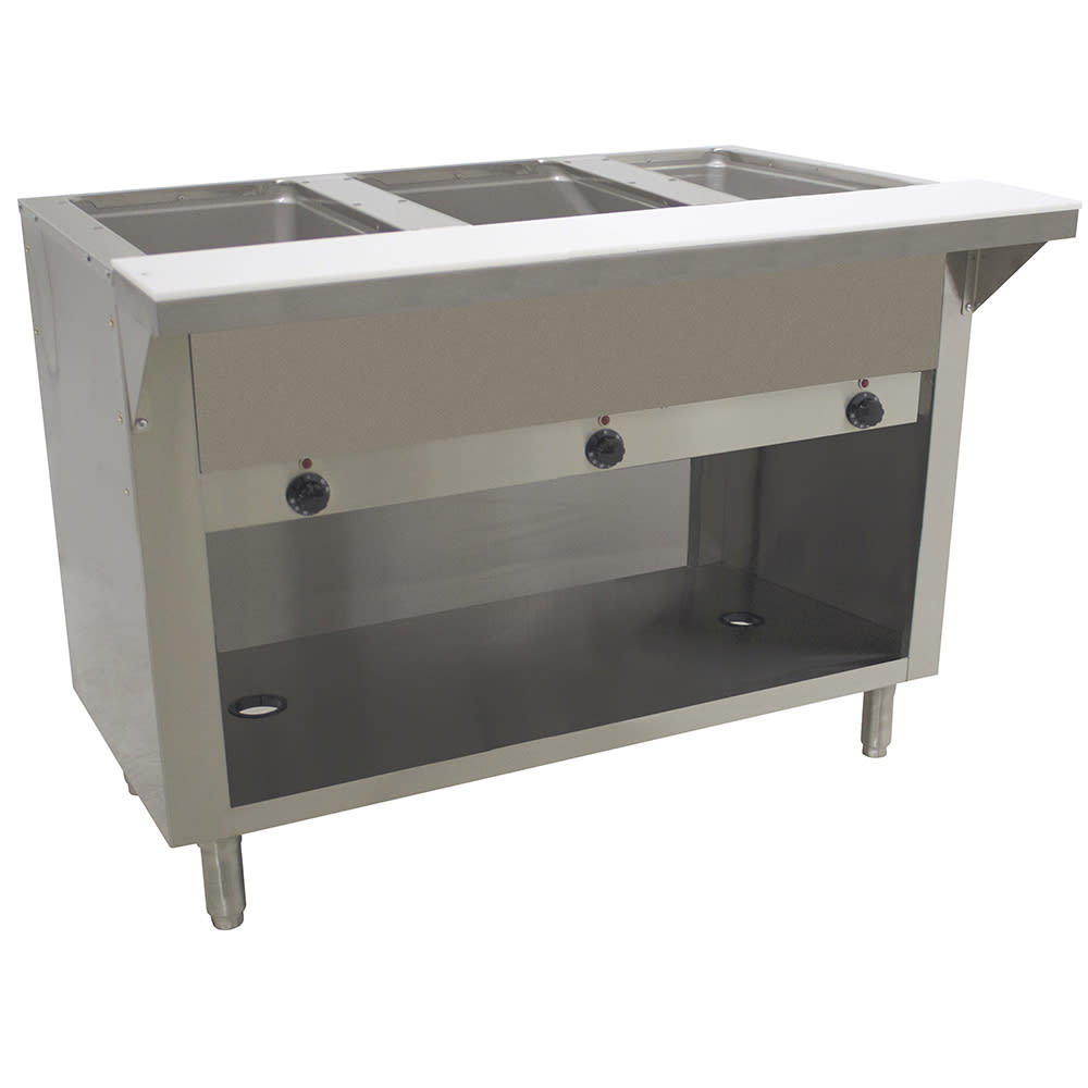 Advance Tabco SW-3E-120-BS 47 1/8" Hot Food Table w/ (3) Wells & Cutting Board, 120v
