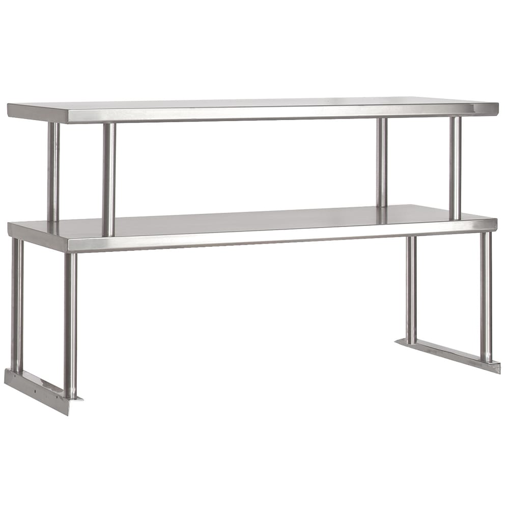 Advance Tabco TOS-4 Double Table Mounted Overshelf, 62 3/8" x 12", Stainless
