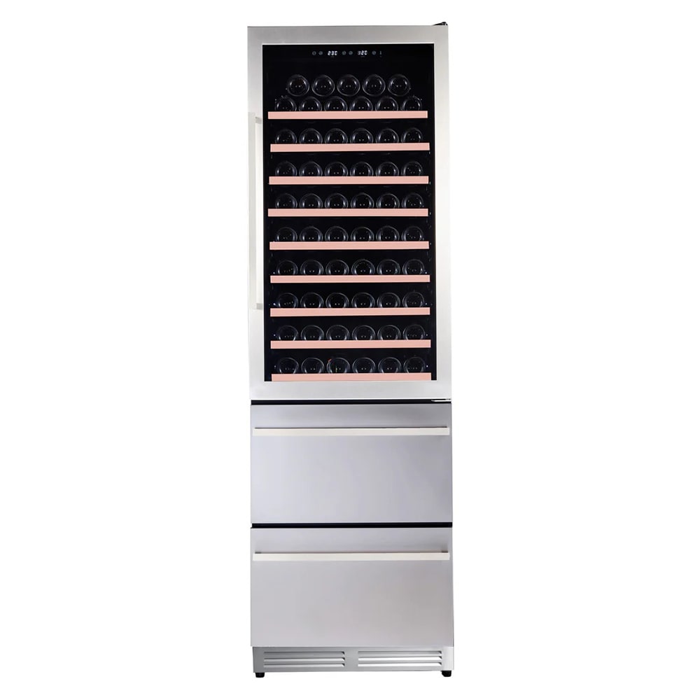 Avanti WCDD108E3S 23 1/2" ELITE Series Three Section Wine Cooler w/ (2) Zones - 108 Bottle Capacity, 120v