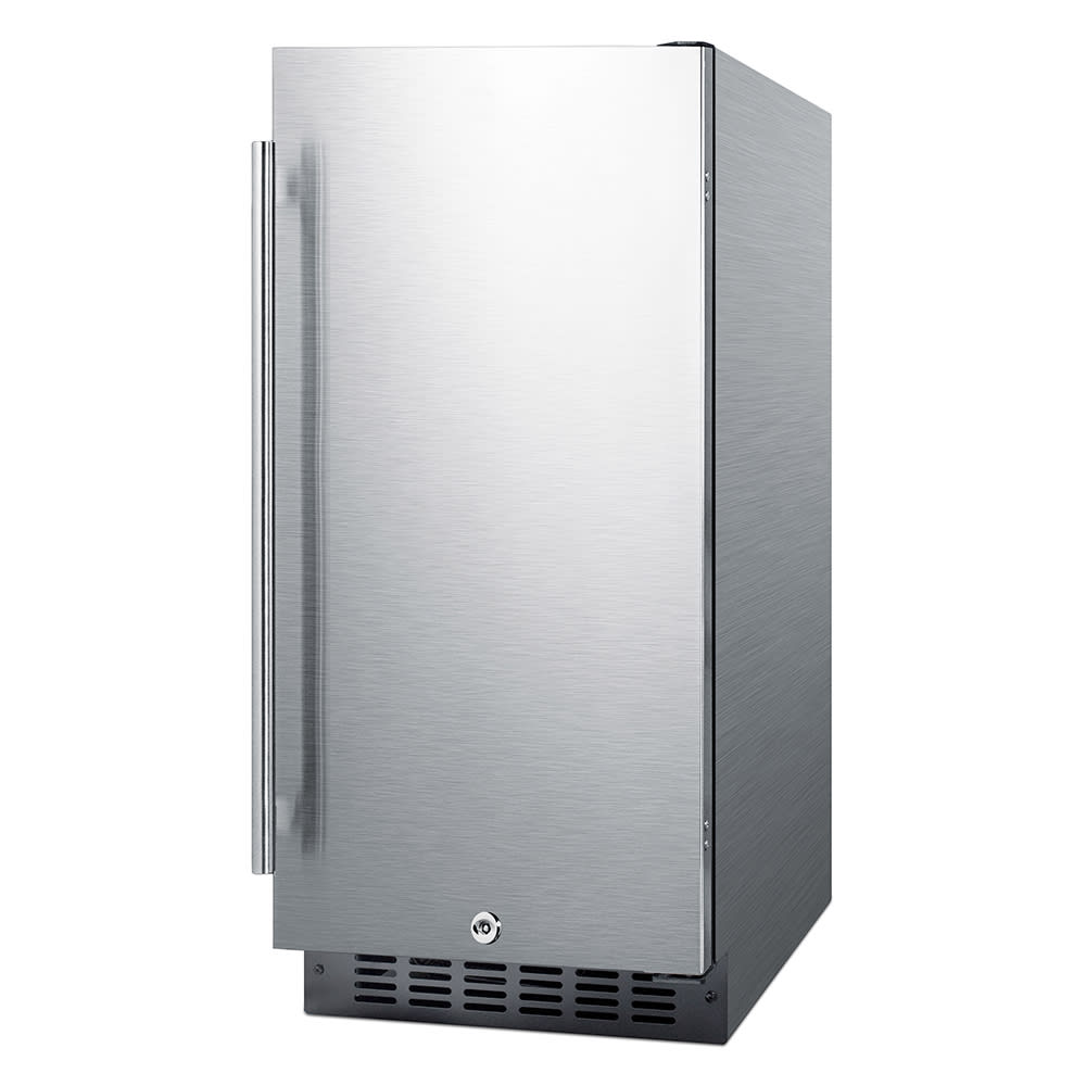 Summit ALR15BCSS 14 3/4"W Undercounter Refrigerator w/ (1) Section & (1) Solid Door - Stainless Steel, 115v