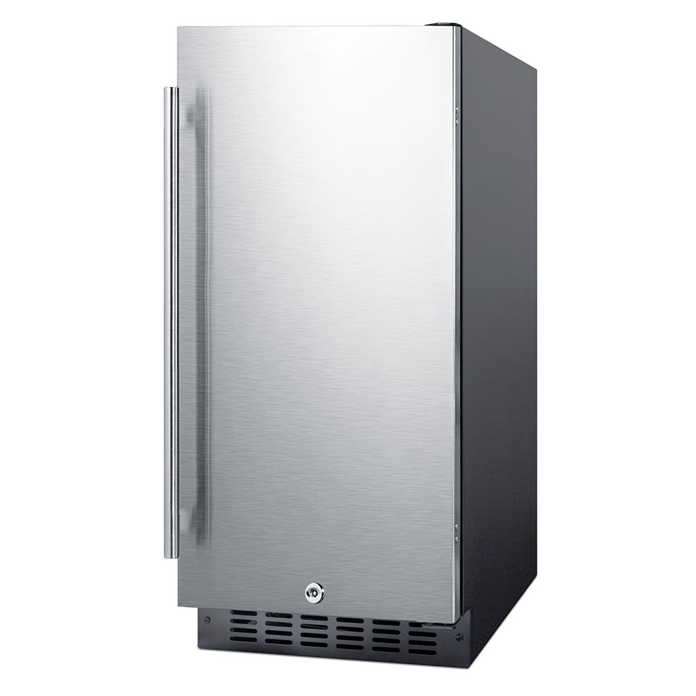 Summit ALR15BSS 14 3/4"W Undercounter Refrigerator w/ (1) Section & (1) Solid Door - Stainless Steel, 115v