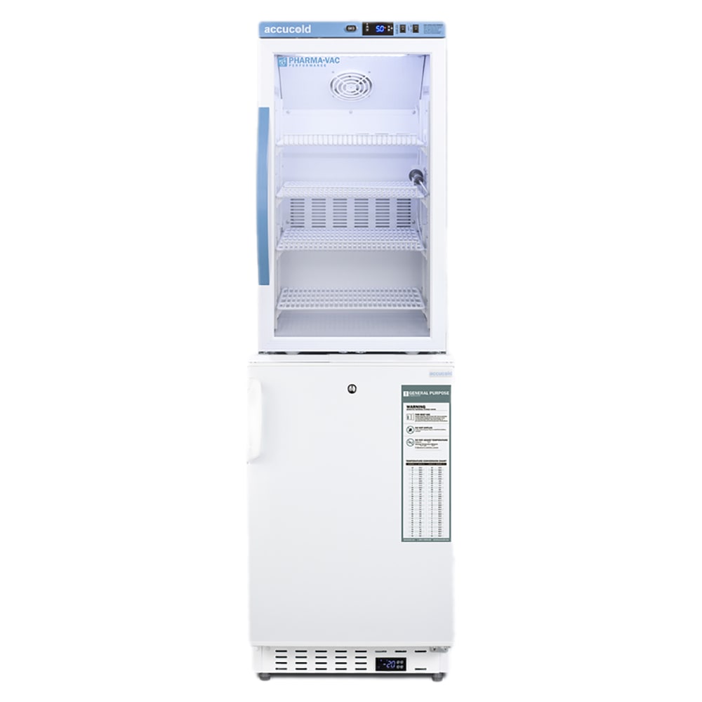 Accucold 5.47 cu ft Stacked Medical Refrigerator/Freezer Combo - White, 115v (ARG3PV-ADA305AFSTACK)