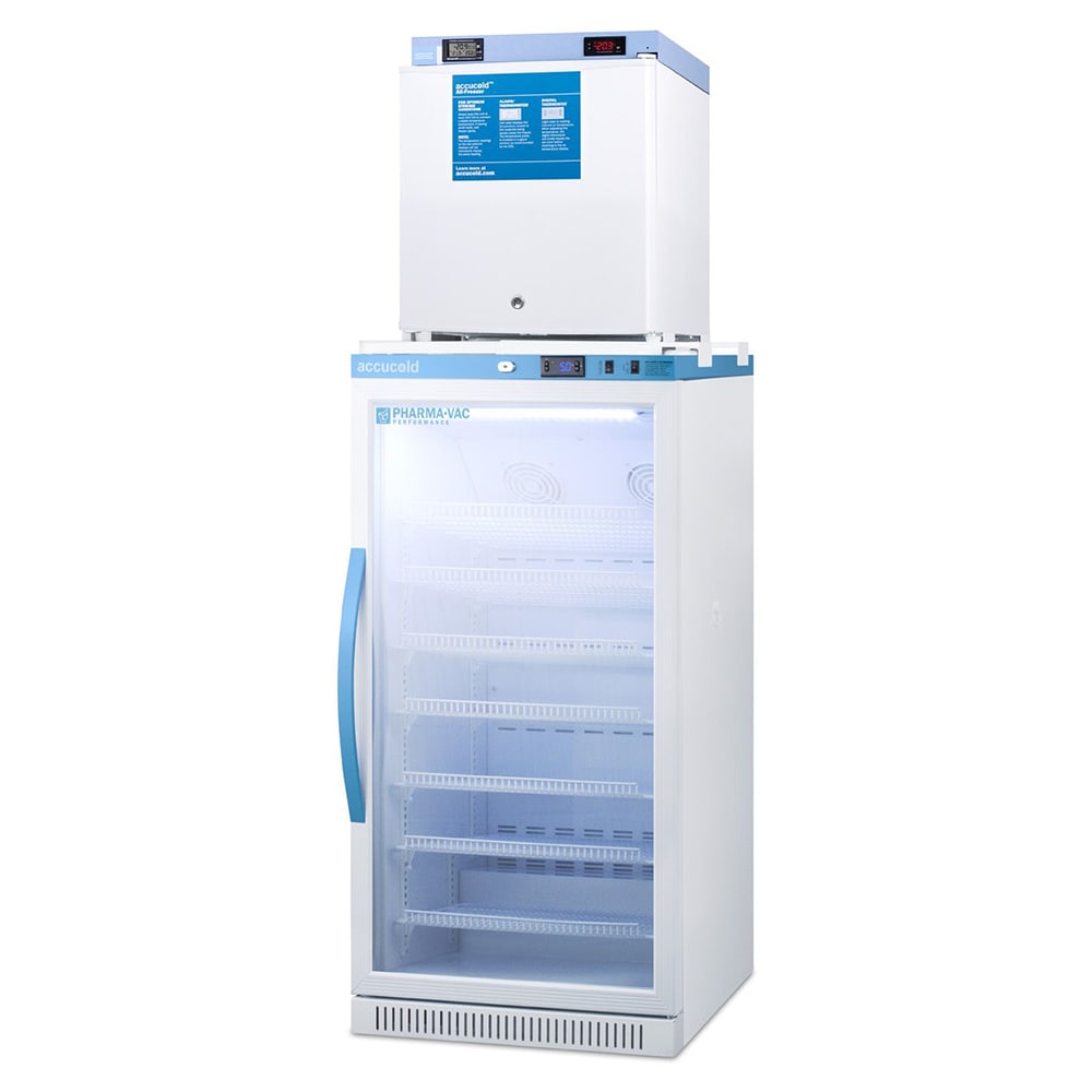 Accucold 9.4 cu ft Medical Refrigerator/Freezer Combo - White, 115v (ARG8PV-FS24LSTACKMED2)