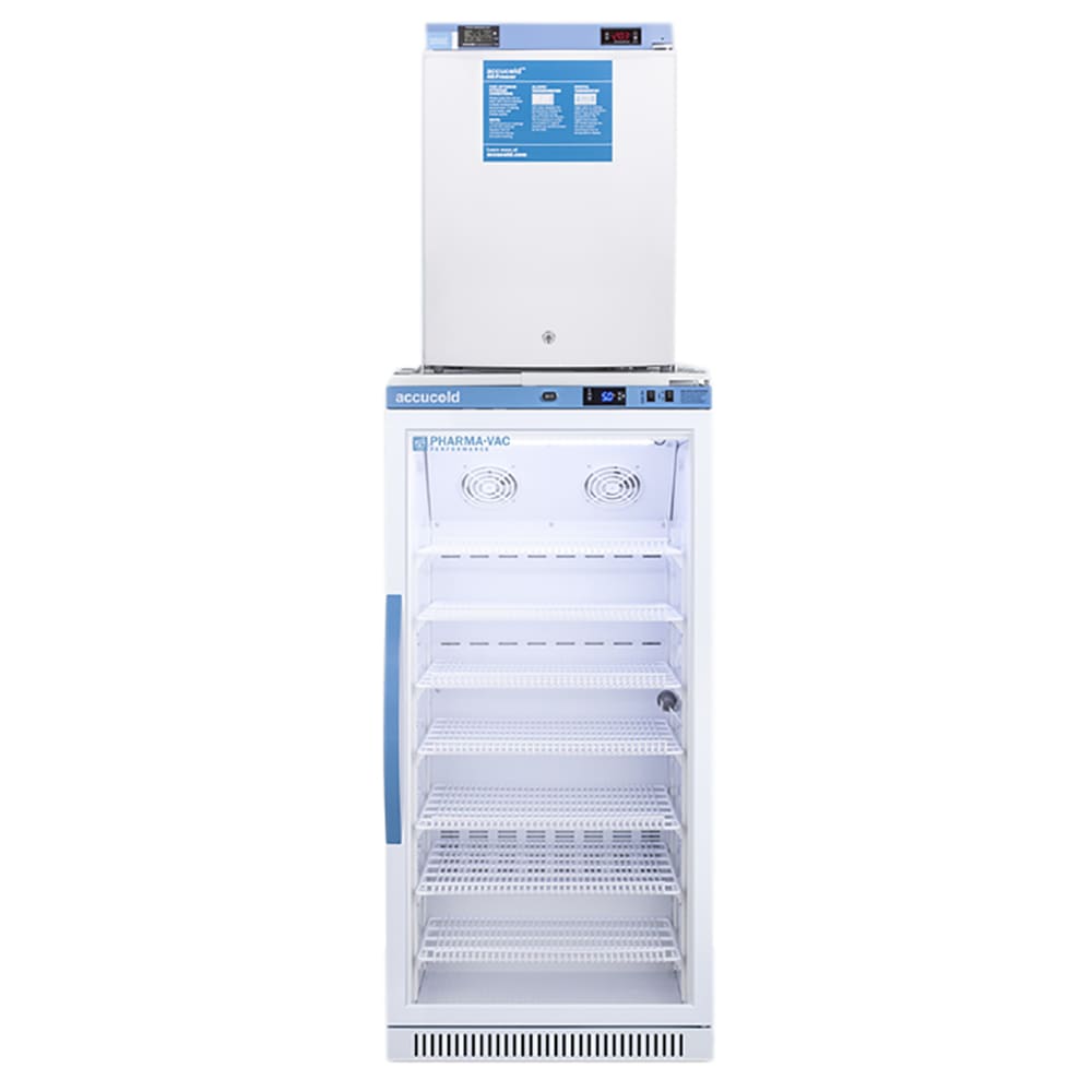 Accucold 9.8 cu ft Stacked Medical Refrigerator/Freezer Combo - White, 115v (ARG8PV-FS30LSTACKMED2)