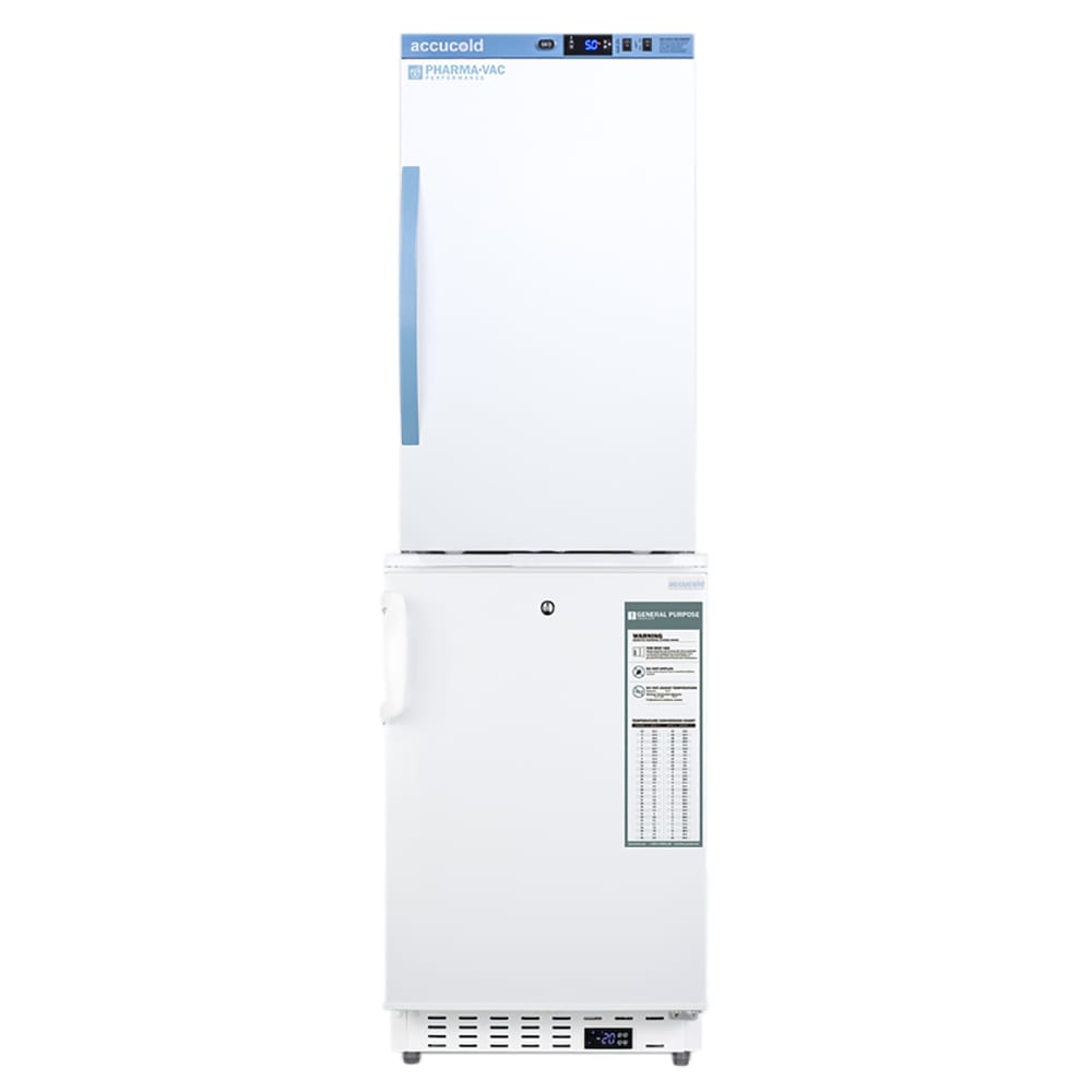 Accucold 5.47 cu ft Stacked Medical Refrigerator/Freezer Combo - White, 115v (ARS3PV-ADA305AFSTACK)